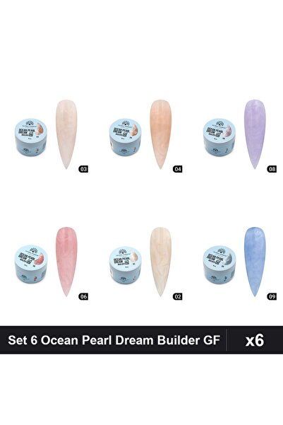 global fashion Set 6 Ocean Pearl Dream Builder 15g - Nr.02 Nr.03 Nr.04 Nr.06 ...