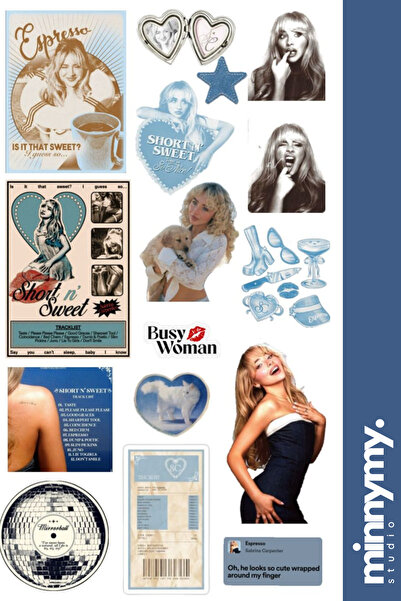 Minnymy Sabrina Carpenter Collection Sticker, Çıkartma, Ajanda, Günlük, Planl...