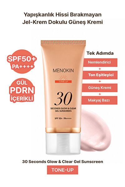 Menokin Ton Eşitleyici Jel-Krem Dokulu Güneş Kremi 30 Seconds Glow & Clear Ge...