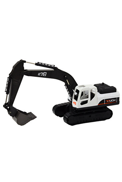 LeanToys Excavator din metal alb