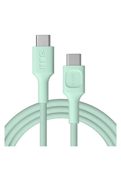 Greencell Cablu USB-C / USB-C PowerStream 200cm PD 100W verde împletit