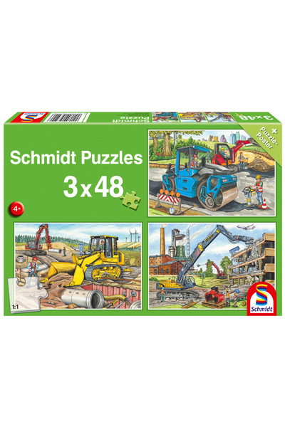Schmidt Spiele Puzzle 3x48 Vehicule de construcție G3