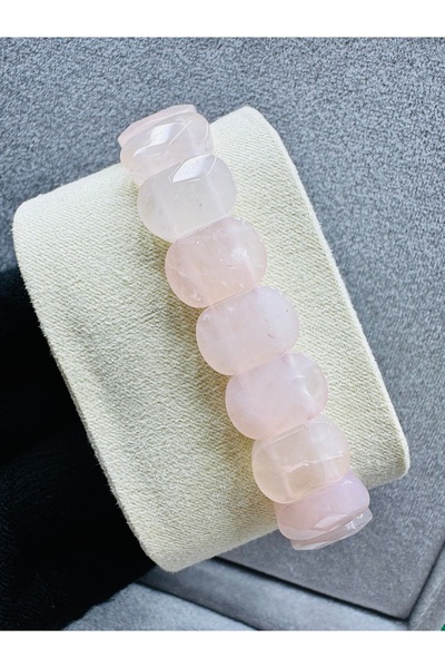 YıldırımTesbihcilik Pink Quartz Natural Stone Bracelet
