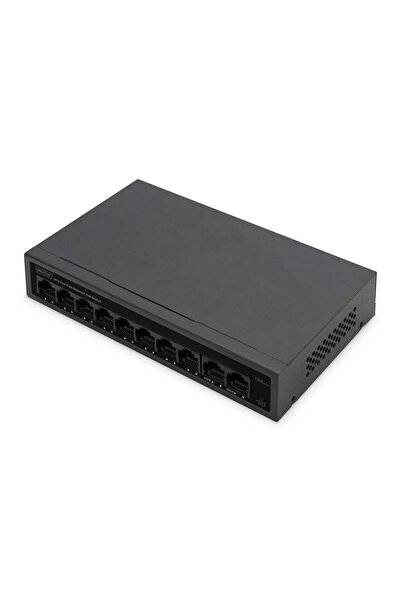 Digitus Switch 8+2Port 10/100 30W FE PoE Unmanaged schwa