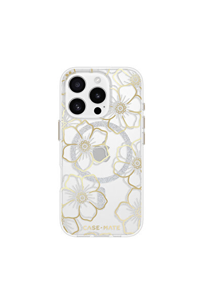 Case-Mate Floral Gems MagSafe - Husă iPhone 16 Pro (Auriu)