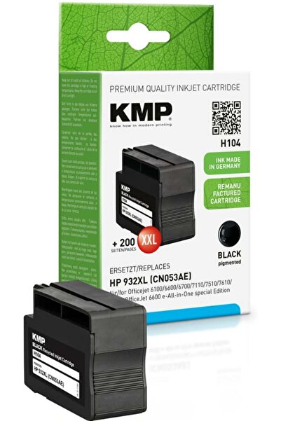 KMP Patrone HP CN053AE Nr.932XL black 1200 S. H104 refilled