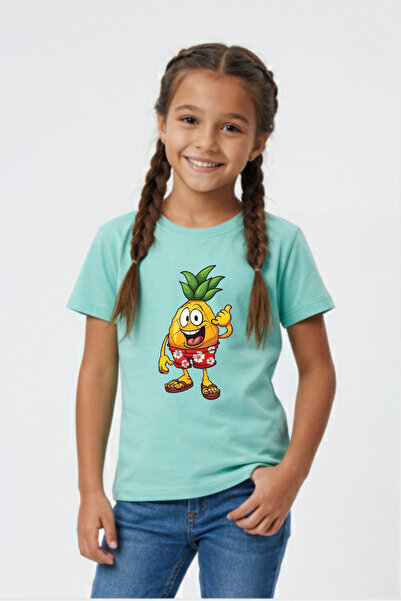 Windy Island Tricou cu mânecă scurtă din bumbac 100% imprimat cu „Ananas drăg...