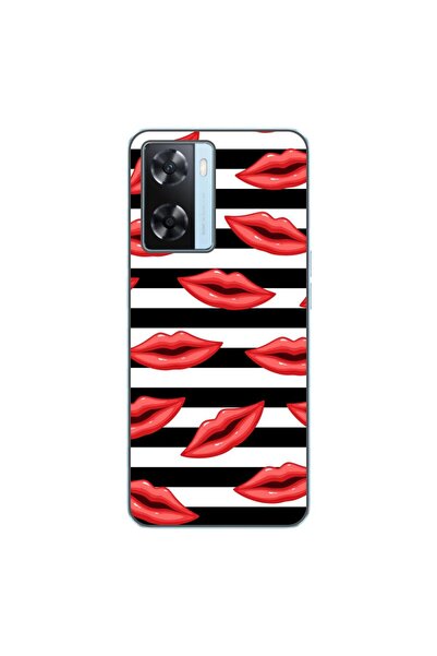 OEM Husa compatibila cu Oppo A57s Silicon Gel Tpu Model Striped Kisses