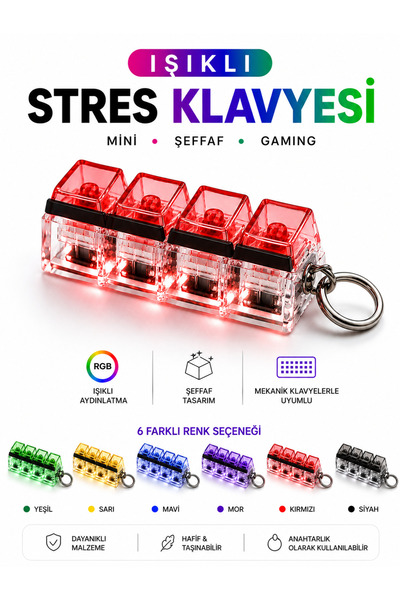 MİNDO Işıklı Klavye-Stres Giderici Anahtarlık