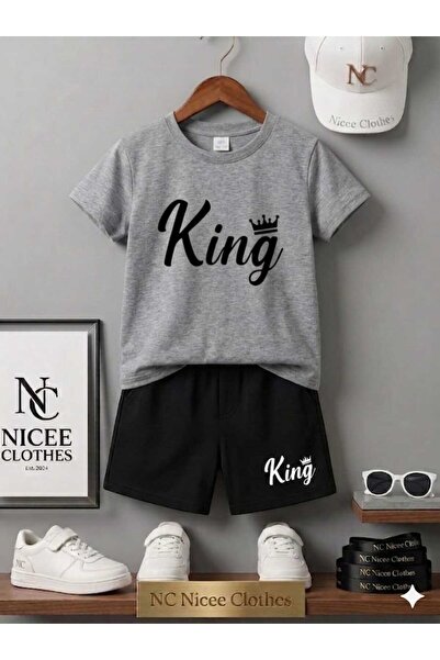 NC Nicee Clothes ΚΑΛΟΚΑΙΡΙΝΟ ΠΑΙΔΙΚΟ ΜΠΛΟΥΖΑΚΙ ΚΑΙ ΣΟΡΤΣ UNISEX (ΜΑΥΡΗ ΣΤΑΜΠΑ...