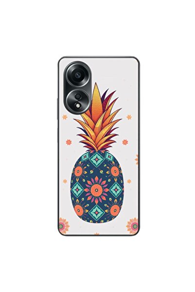 OEM Husa compatibila cu Oppo A58 4G Silicon Gel Tpu Model Floral Pineapple