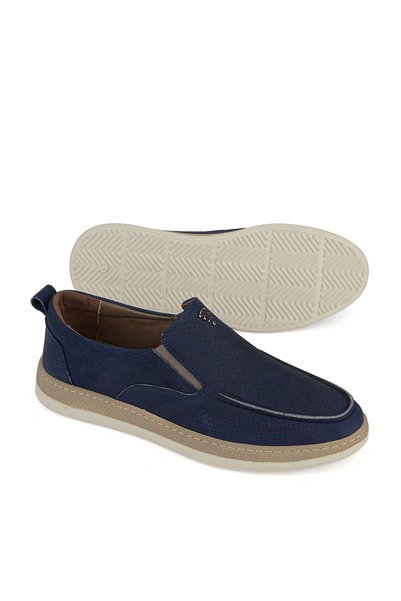 Ziya , Men's Genuine Leather Casual Shoes 161423Z35 Navy Blue