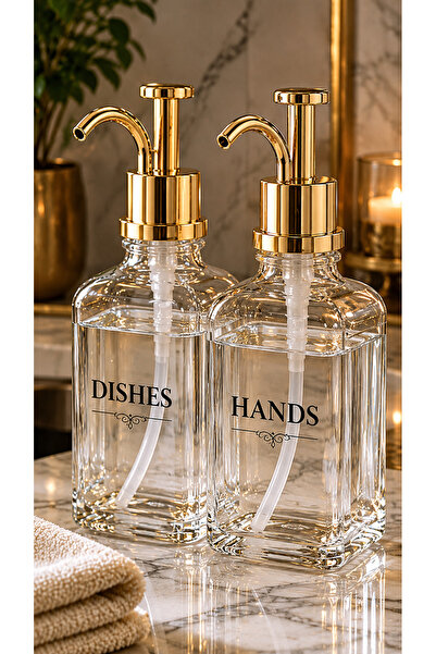 Maloria 1 Pc 500ml Glass Soap Dispenser - Single (2 Pcs with Labels)