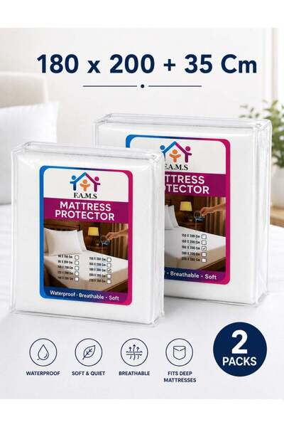 F.A.M.S Waterproof Mattress Protector – Breathable Quilted Fitted Bed Cover w...