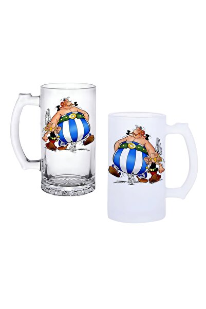 Ghostbastır Vikings Beer Glass with Handle, Frosted or Transparent Options 0247