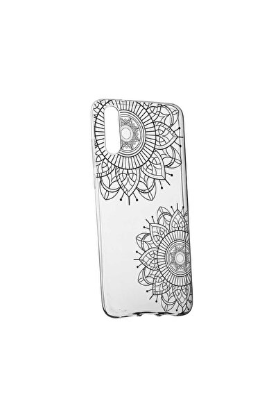 bestcase Husa Silicon, Transparent, Slim, Black Flower, 117, Huawei P20 Plus