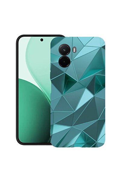 bestcase ¬Æ Husa TPU Ultra Slim Compatibil cu Poco M7, cu Design Green Mosaic...