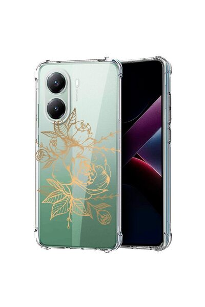 bestcase ¬Æ Poco X7 Pro 5G compatible case, Anti Shock 1.5MM, Golden Rose, Ca...