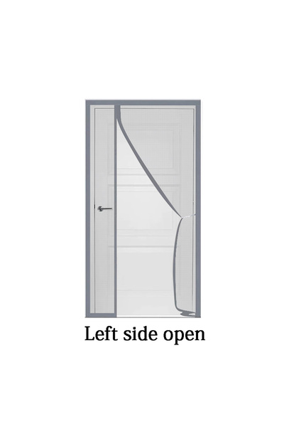Choice W90cm x H210cm Left side open Gray side opening mosquito proof door cu...
