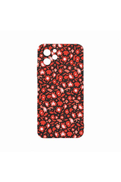 bestcase Θήκη, Συμβατή με Huawei nova Y61, Κόκκινο σχέδιο λουλουδιών, Ανθεκτι...