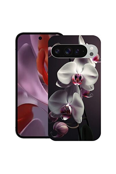 bestcase Калъф за Google Pixel 10 Pro XL с дизайн  "Бяла орхидея ", TPU матов...