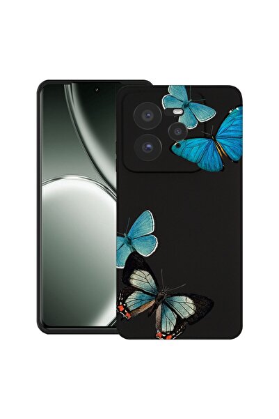 bestcase Θήκη για Realme GT 7 Pro με Όμορφο Σχέδιο Μπλε Πεταλούδων, TPU Ματ Ε...