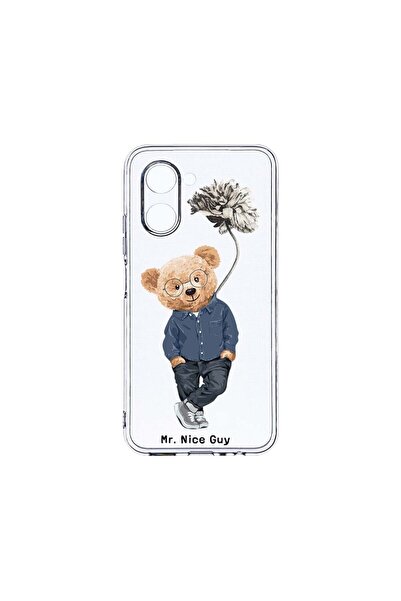 bestcase Διαφανής Θήκη Σιλικόνης 2MM, Συμβατή με Realme C33, Σχέδιο Αρκουδάκι...