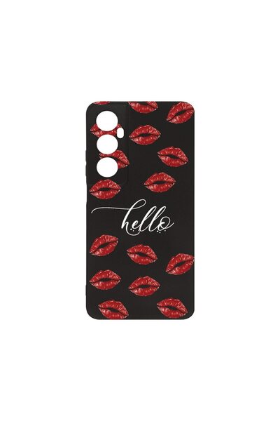 bestcase Тънък силиконов калъф 0.8ММ, съвместим с Realme C65, Hello Kisses, з...