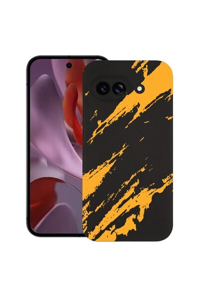 bestcase Калъф за Google Pixel 9a, Златни ивици, Тънък силиконов 0.8ММ, Ударо...
