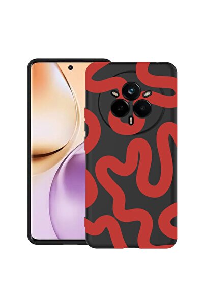 bestcase Husă pentru Realme 14 Pro Plus 5G, Linie Abstractă Roșie, Silicon Su...