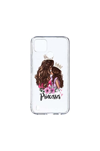 bestcase Прозрачен силиконов калъф 2ММ, съвместим с Realme C25Y, Принцеси Мом...