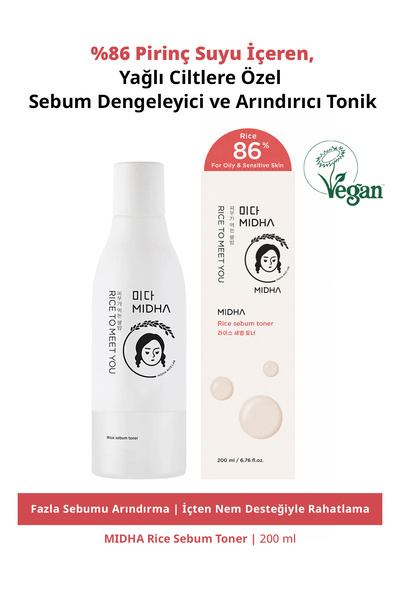 MIDHA Pirinç Suyu İçeren Yağlı Ciltlere Özel Sebum Dengeleyici ve Arındırıcı ...