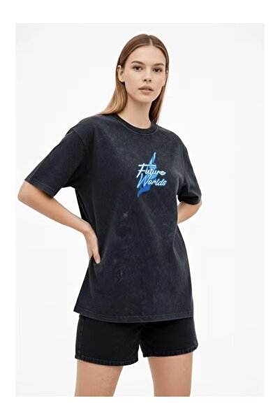 bellanova Βίντατζ πλυμένο μπλουζάκι oversized