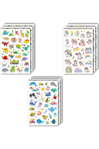sticker 240 قطعة من ملصقات الكرتون، ملصقات ديناصورات لطيفة، وحيد القرن، حيوان...