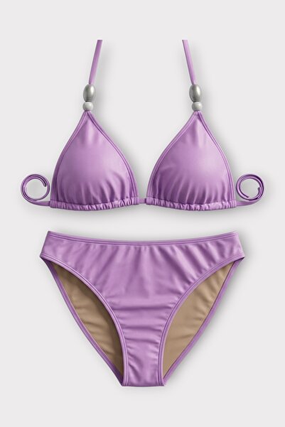 Nilmay mayo Women's Accessory Detailed Covered Bikini Set