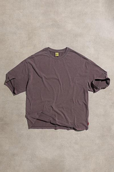 Overdrive Tricou cu mânecă scurtă, fără imprimeu, unisex, cu croială boxy, cu...