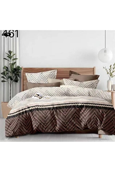 East Comfort Set de lenjerie de pat Finet 6 piese, maro cu model geometric be...