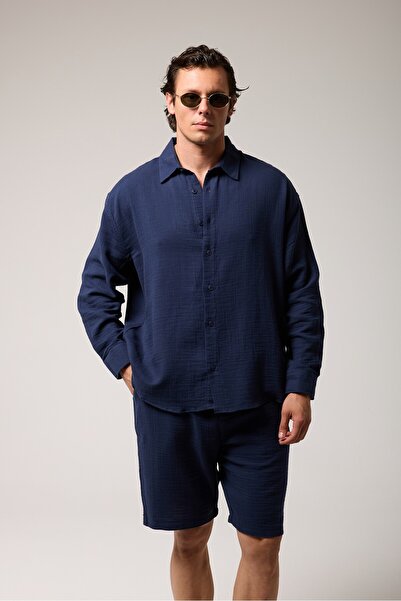 2512 Clothing Oversized Long Sleeve Muslin Shirt