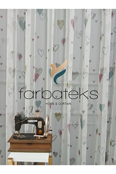 farbateks Children's Room Colorful Covered Colorful Girl's Room Tulle Curtain...