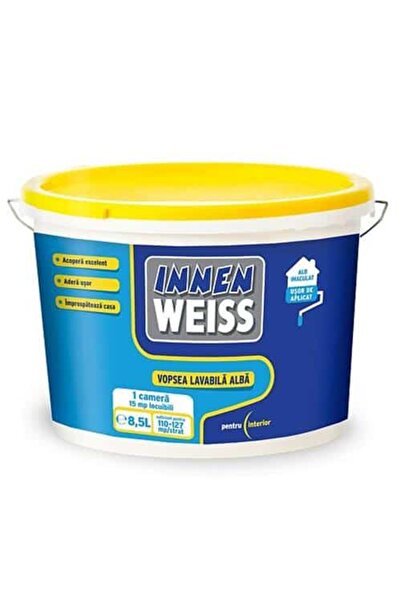WEISS Vopsea lavabilă pentru interior, 5 L, ALB INTERIOR, alb / EXT10009