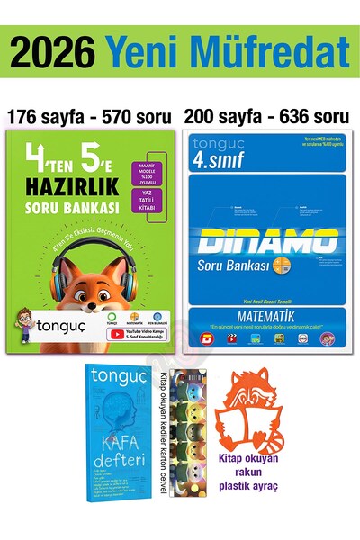Tonguç Yayınları 4'ten 5'e Hazırlık Kitabı 2026 Yaz Tatili 4. Sınıf Matematik...