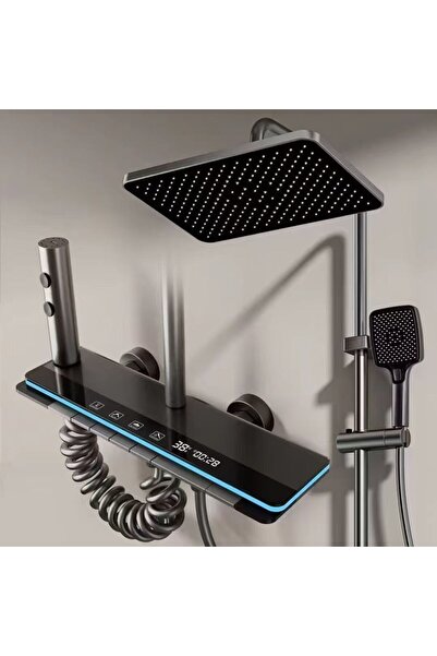 OEM Coloană Duș Termostatică cu LED Temperatură, Rainfall 4 Funcții, Aluminiu...
