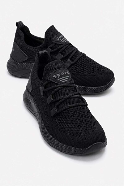 CCWAY AYAKKABI Tricotaje cu dungi laterale Pantofi sport pentru copii NEGRU N...