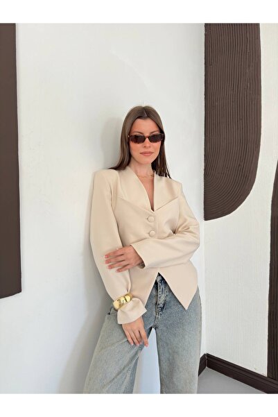 Ekim Store Corset Look Tied-Up Blazer Jacket