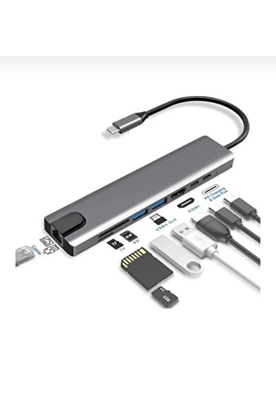 adacasa Macbook Pro Air Usb Type-c Hub Dönüştürücü Çevirici Çoklayıcı Usb Hdm...