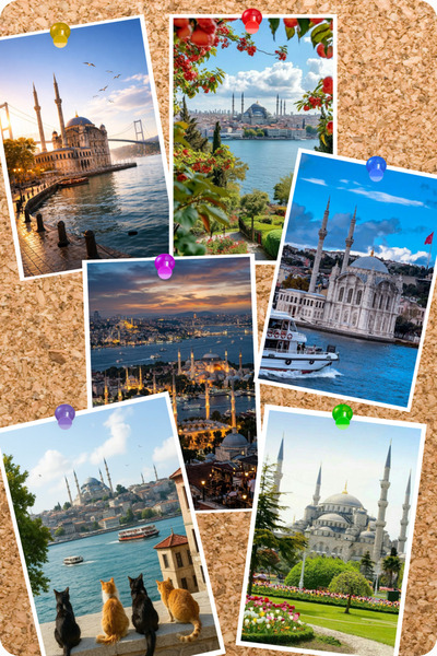 GameBulance Istanbul Mosque Landscape Themed 6 Piece Board Card Set |   Istan...