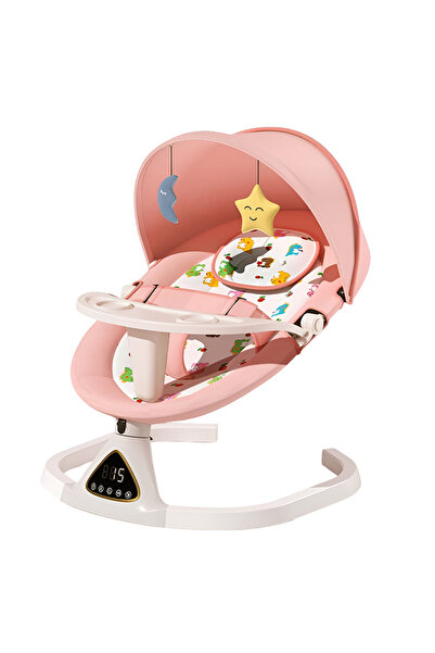 Velaris Luna Electric Baby Swing - Digital Panel & Pink Canopy - Peaceful Sleep