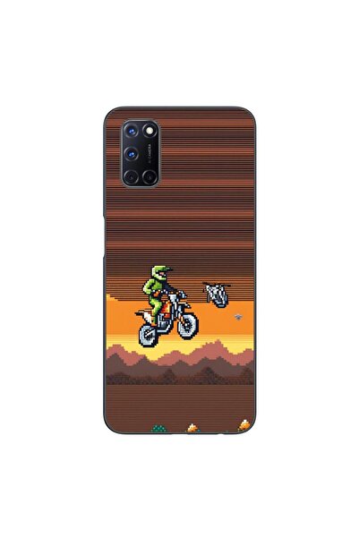 OEM Case compatible with Oppo A72 Silicone Gel Tpu Pattern Pixel Art Motorcross