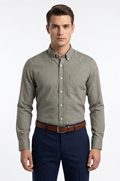 KAMER Men's Classic Single Pocket Long Sleeve Shirt 4074 Bgl-St05491