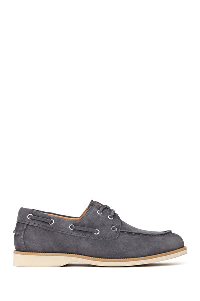 Derimod Men's Gray Lace-Up Suede Leather Casual Shoes 26Sfd691910